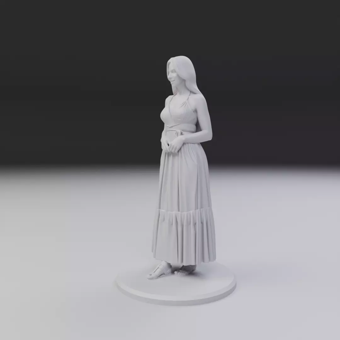 pin up woman dress model  3D print model_10