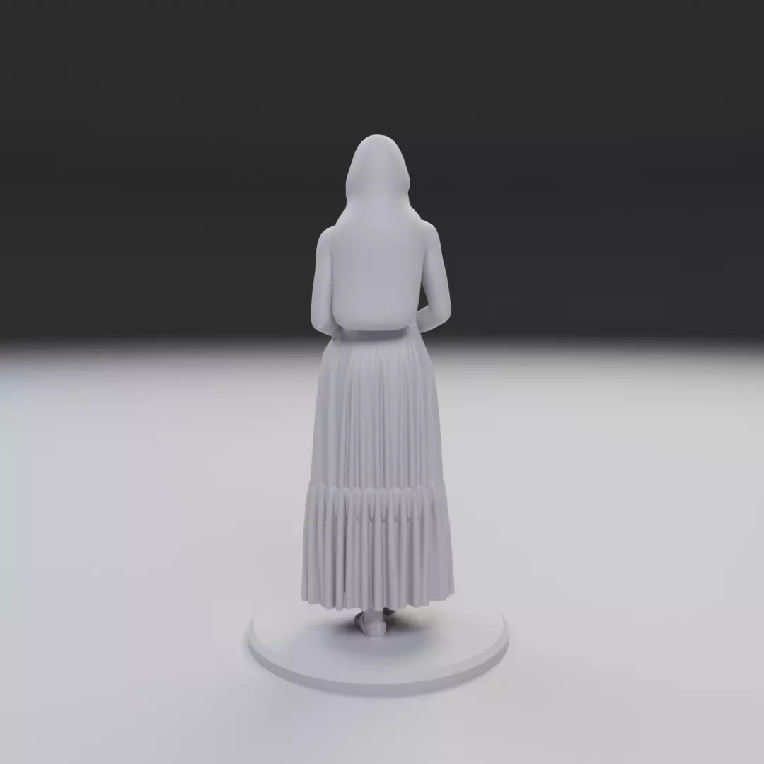 pin up woman dress model  3D print model_6