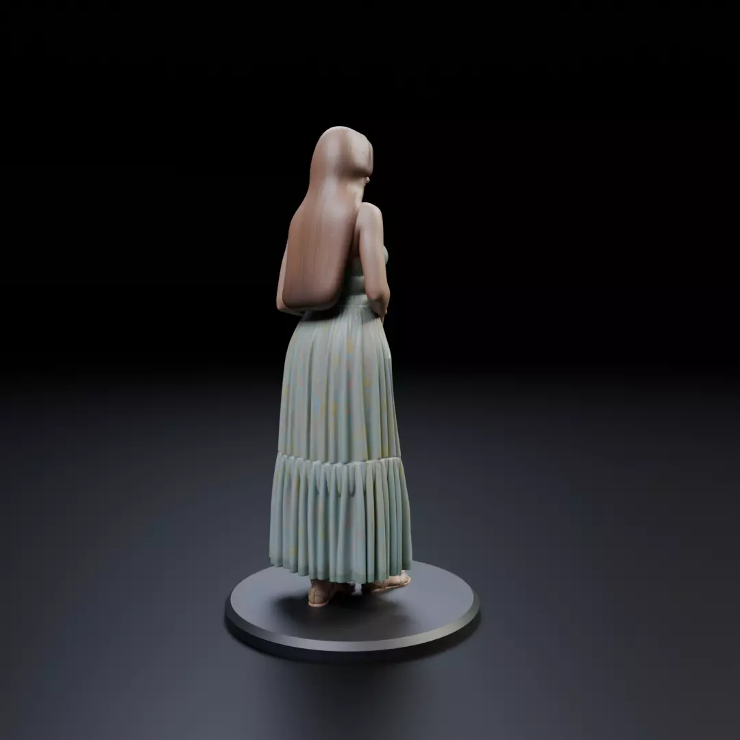 pin up woman dress model  3D print model_13