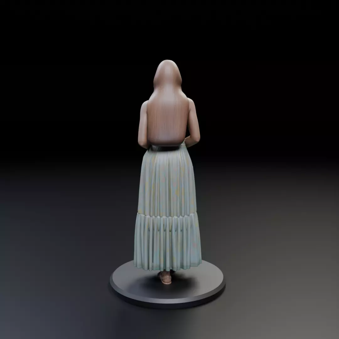 pin up woman dress model  3D print model_5