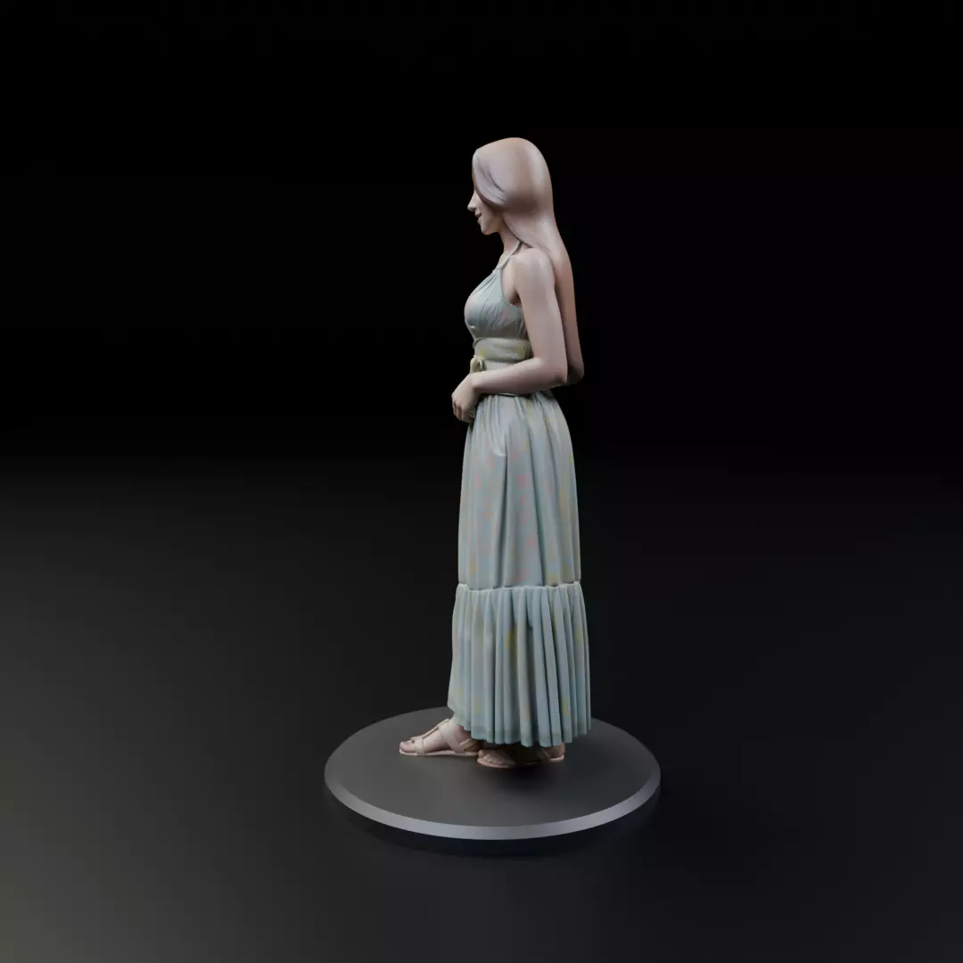 pin up woman dress model  3D print model_3