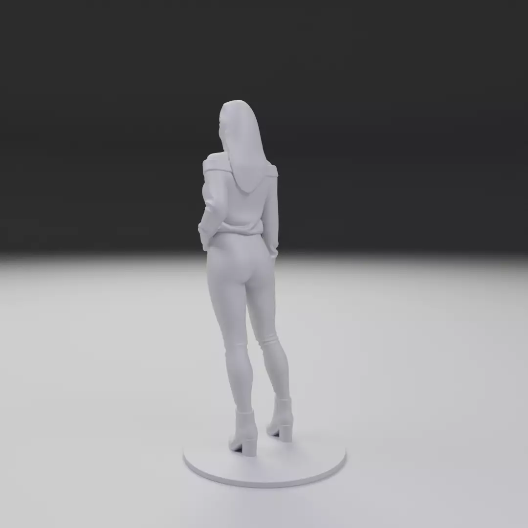 pin up woman modern clothing model 3D print model_8