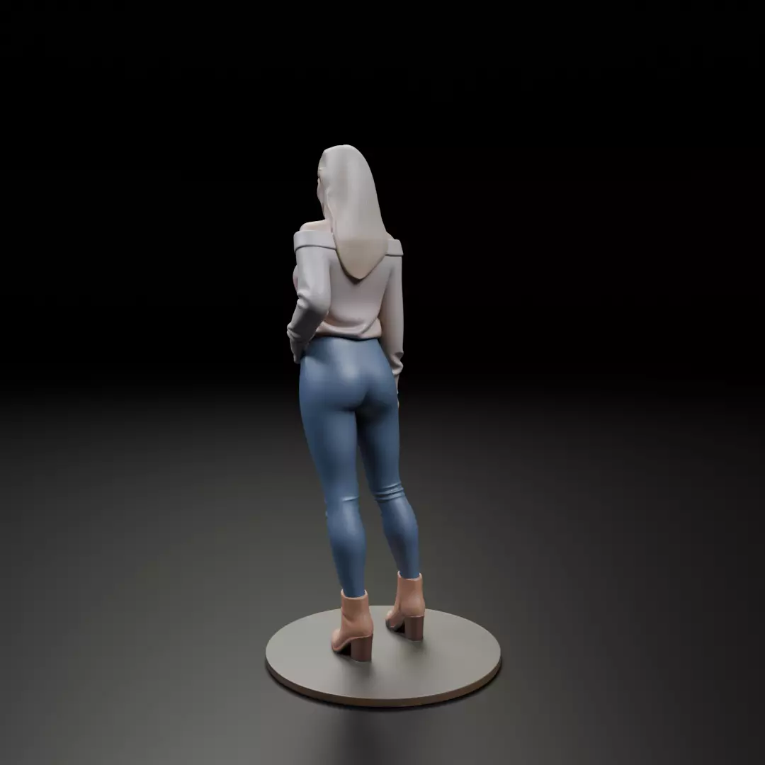 pin up woman modern clothing model 3D print model_7