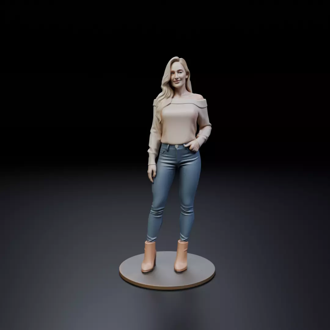 pin up woman modern clothing model 3D print model_15