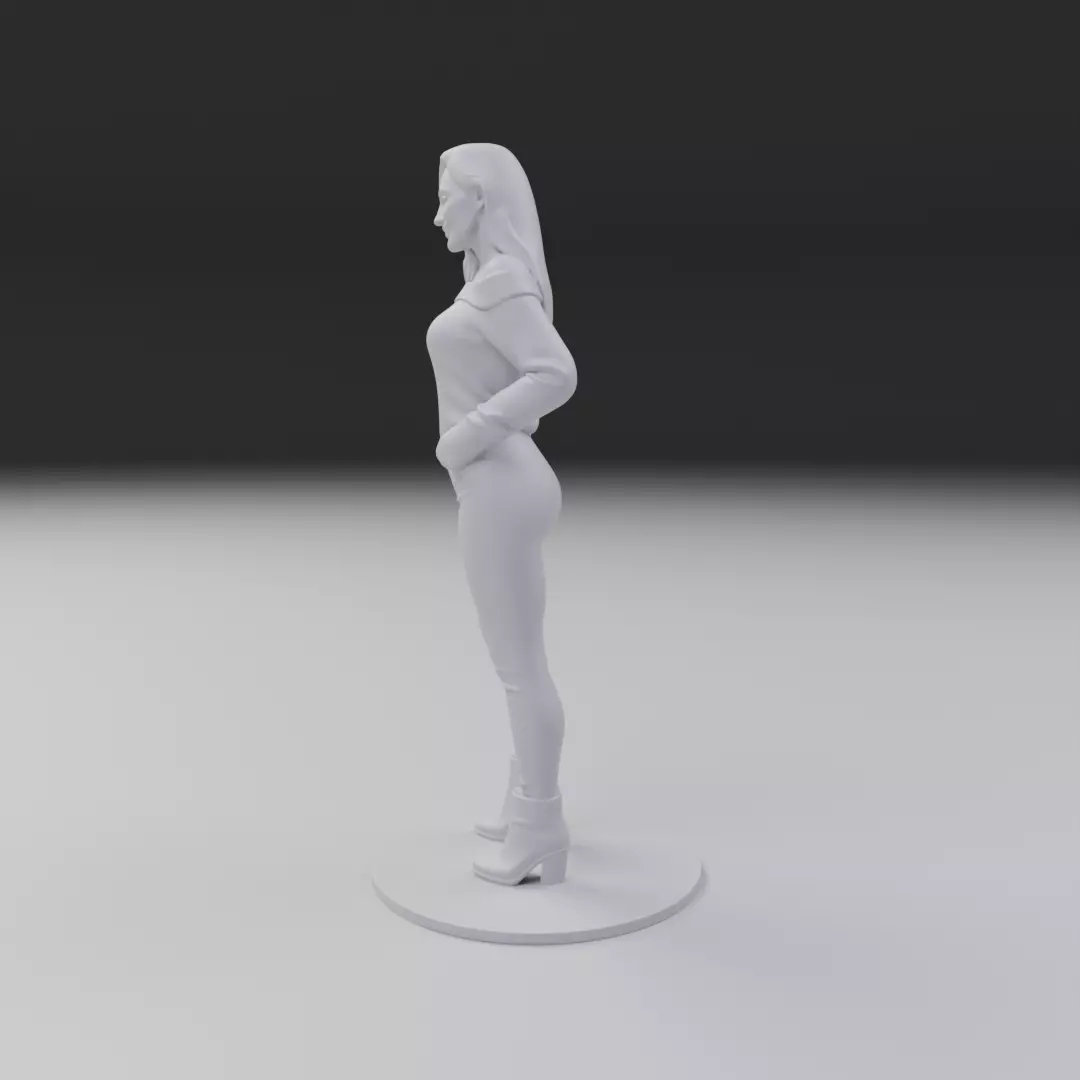 pin up woman modern clothing model 3D print model_4