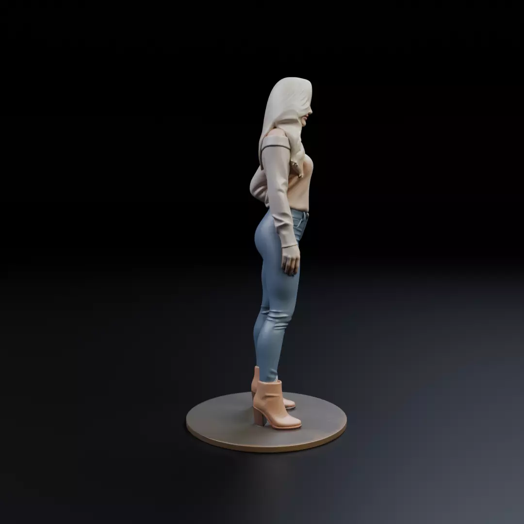 pin up woman modern clothing model 3D print model_1