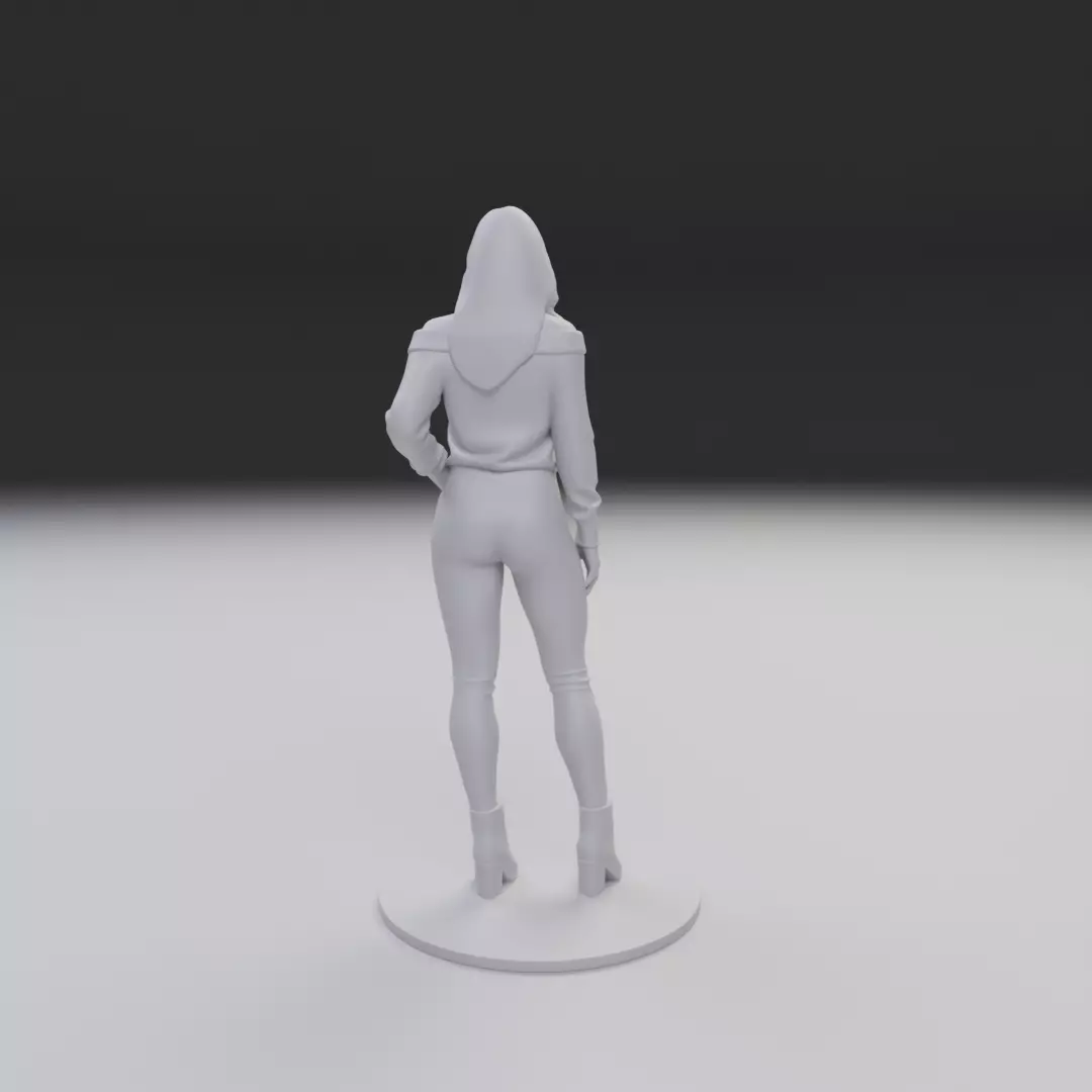 pin up woman modern clothing model 3D print model_6