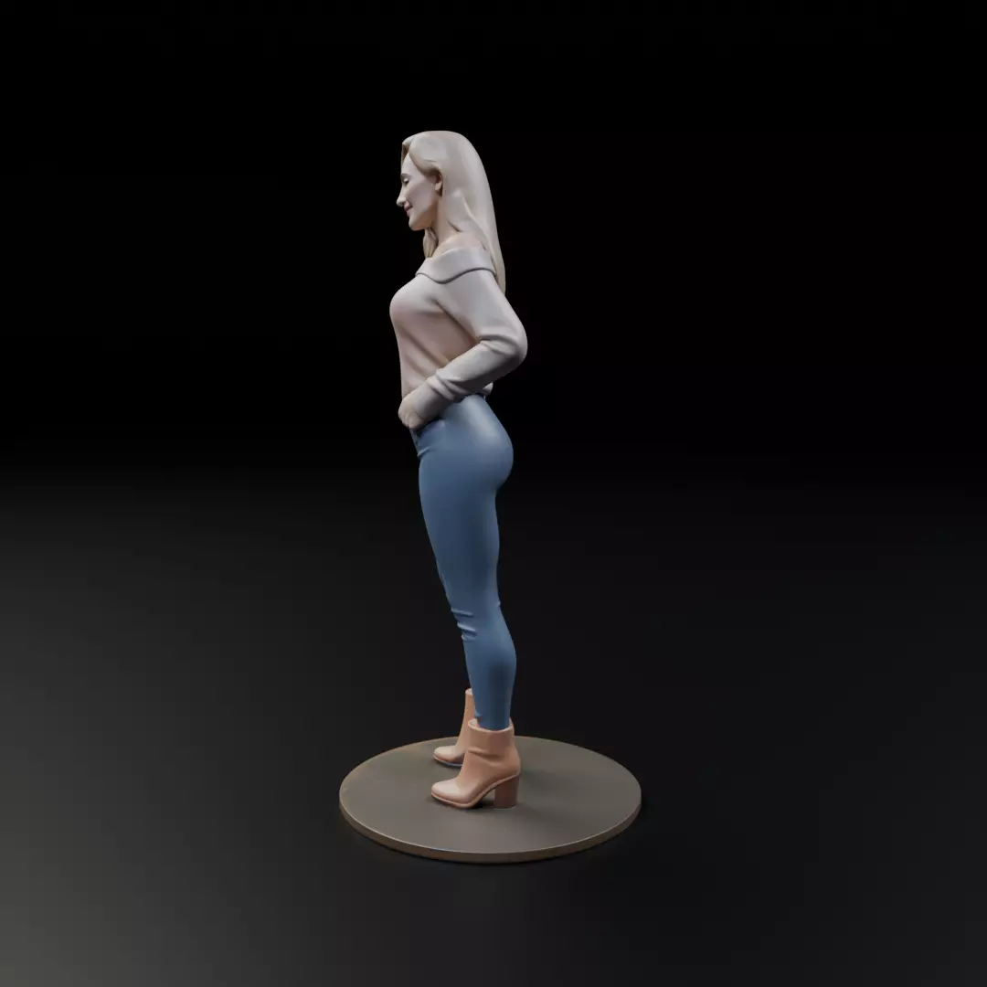 pin up woman modern clothing model 3D print model_3