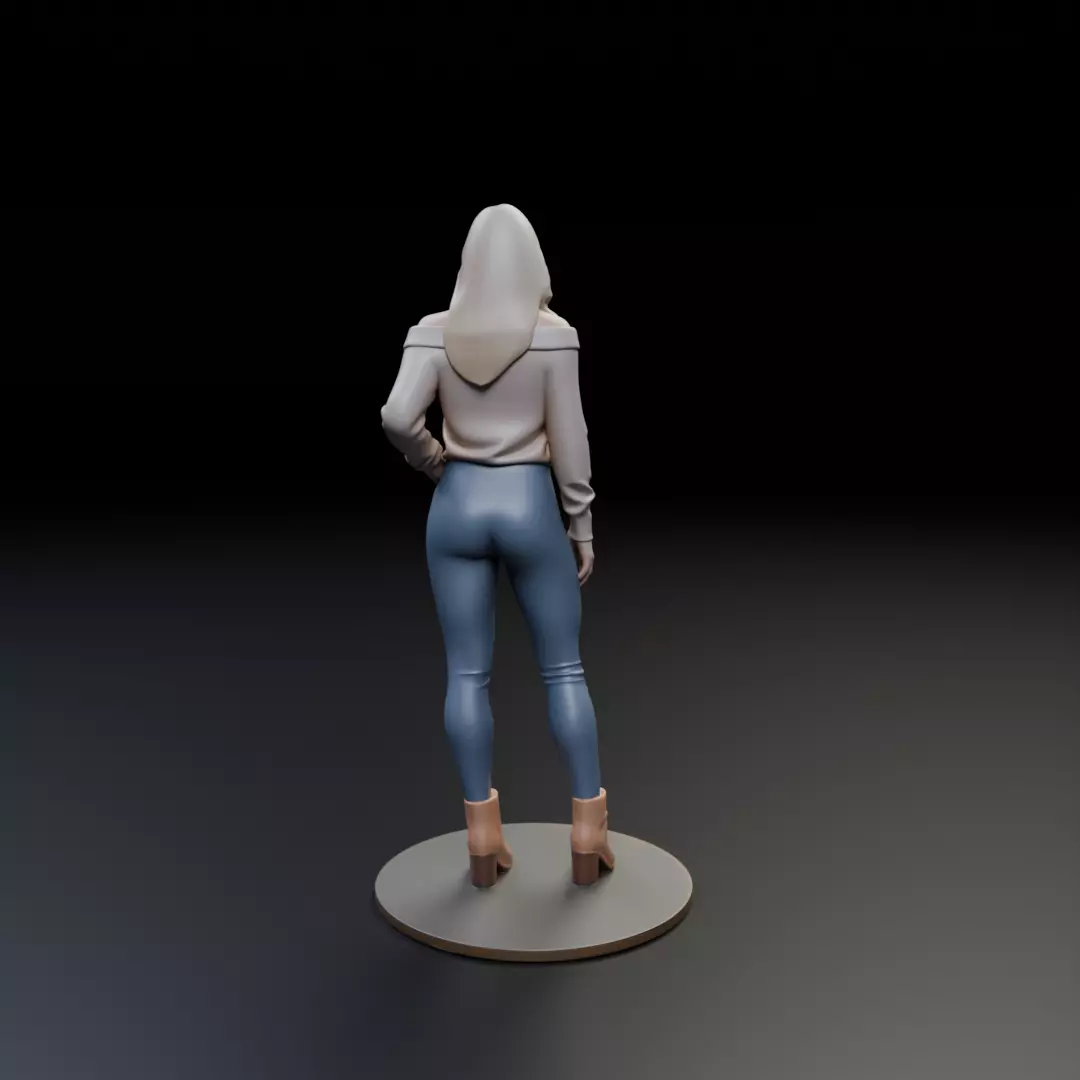 pin up woman modern clothing model 3D print model_5