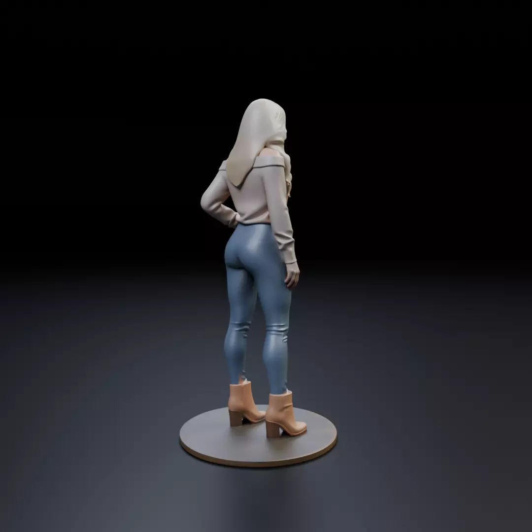 pin up woman modern clothing model 3D print model_13