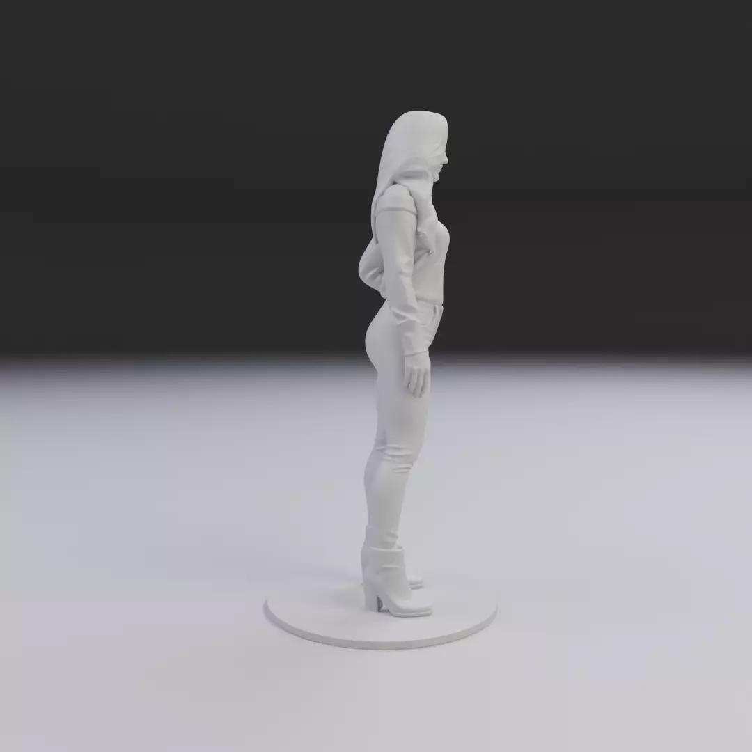 pin up woman modern clothing model 3D print model_2
