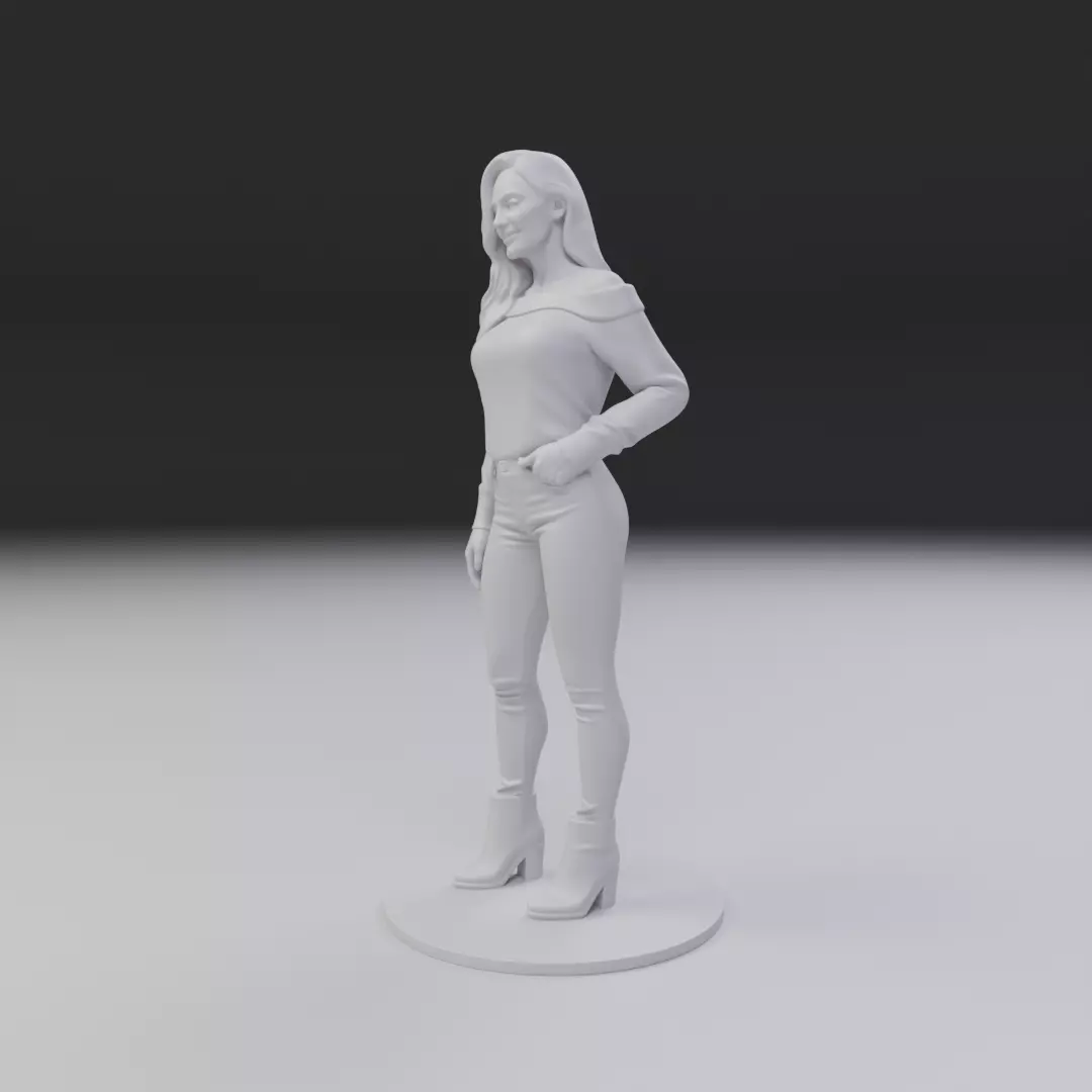 pin up woman modern clothing model 3D print model_10