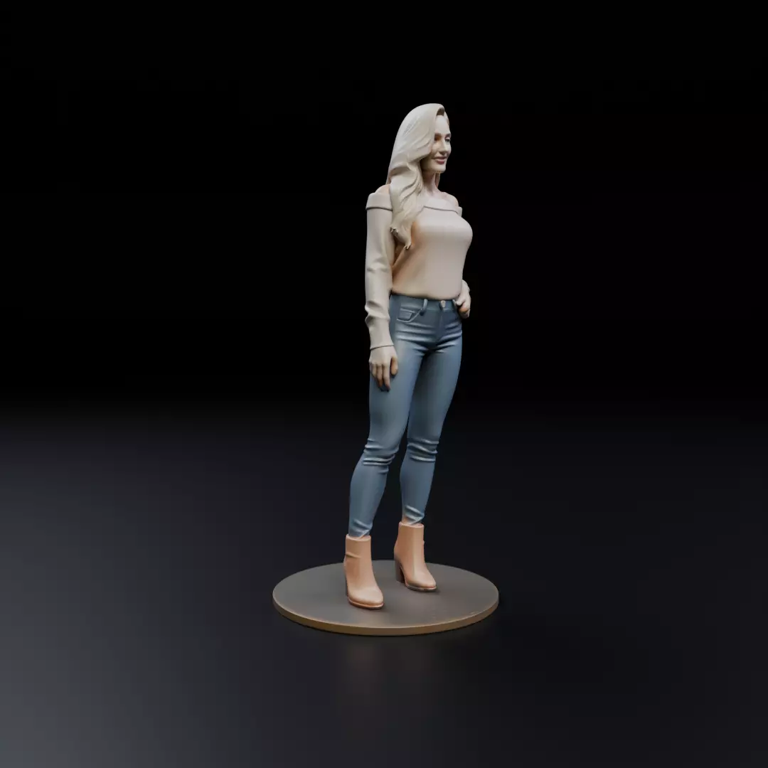 pin up woman modern clothing model 3D print model_11