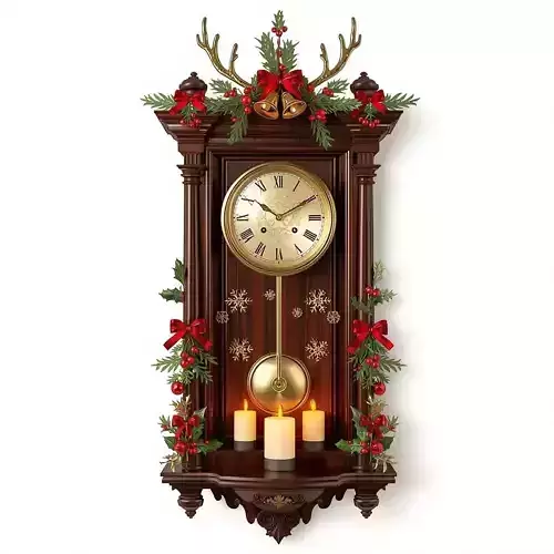 Vintage Christmas Clock 3D Model Ornate Wall Decor 3D model Vintage Christmas Clock 3D Model Ornate Wall Decor 3D model