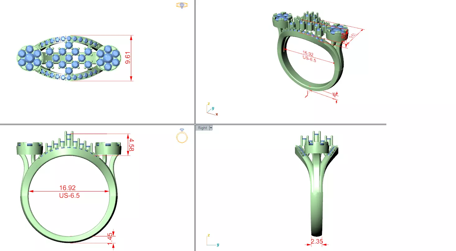 Diamond Ring 3dm stl renders animation videos details  3D print model_15