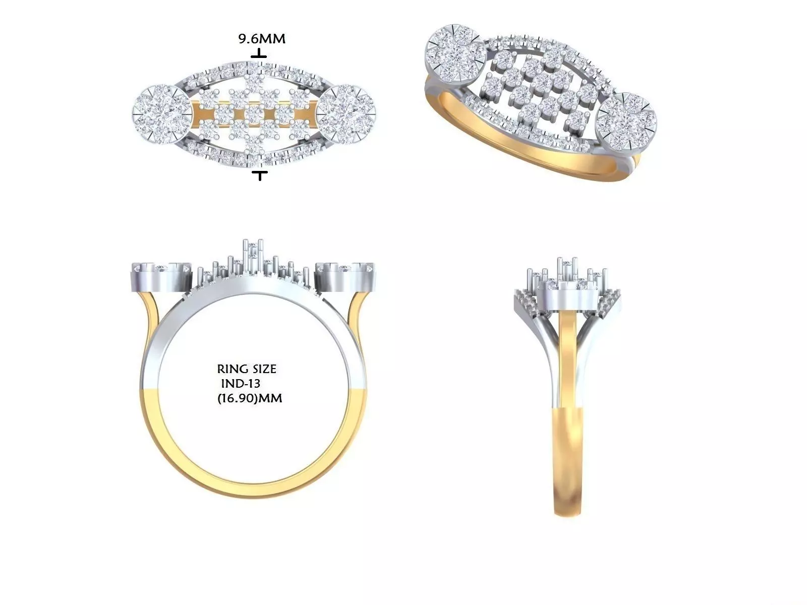 Diamond Ring 3dm stl renders animation videos details  3D print model_17