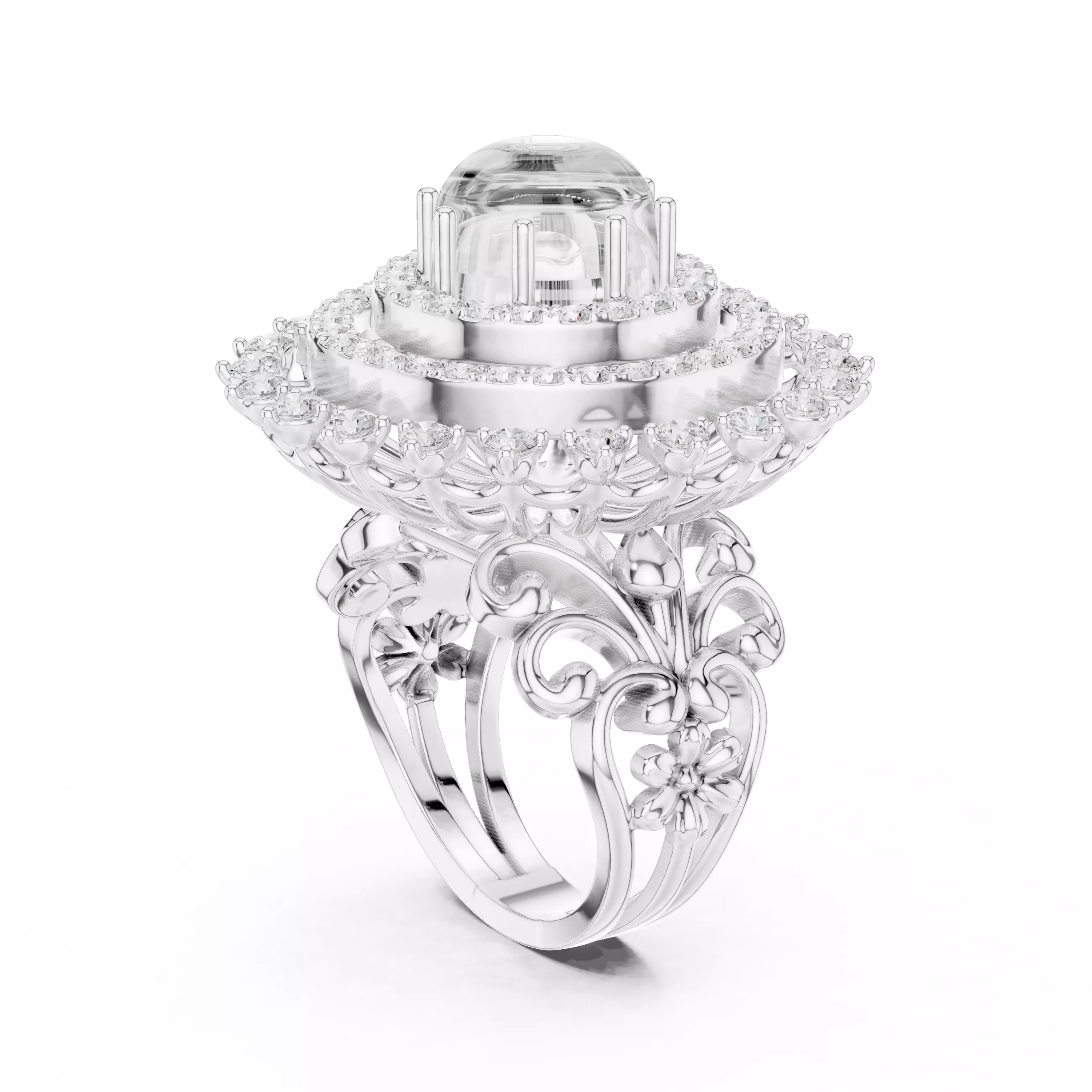 Solitaire Ring 3dm stl renders animation videos details 3D print model_5