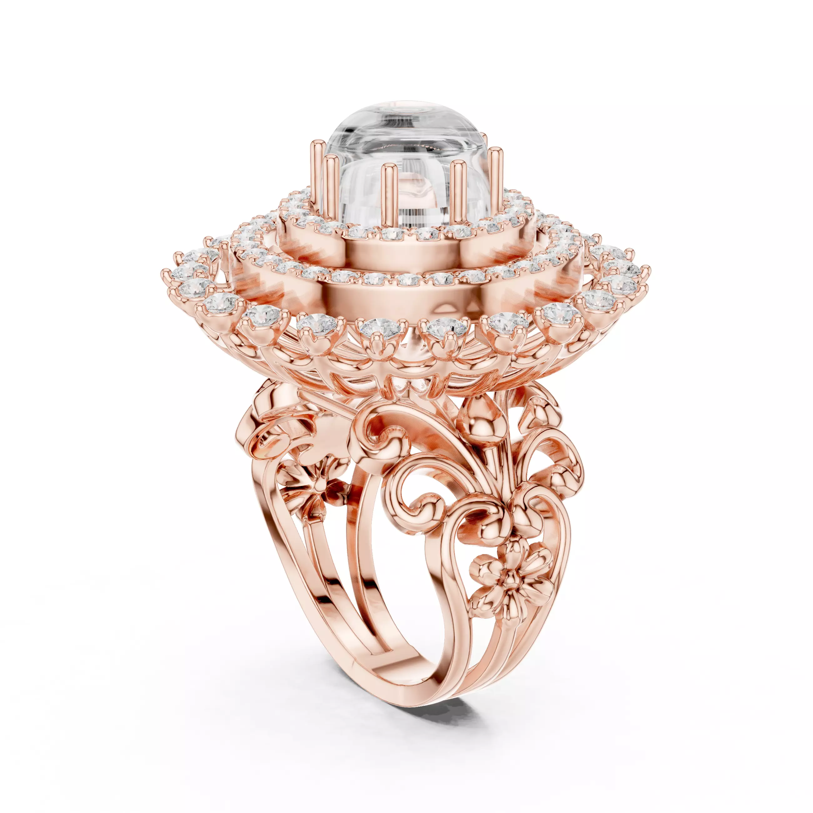 Solitaire Ring 3dm stl renders animation videos details 3D print model_3
