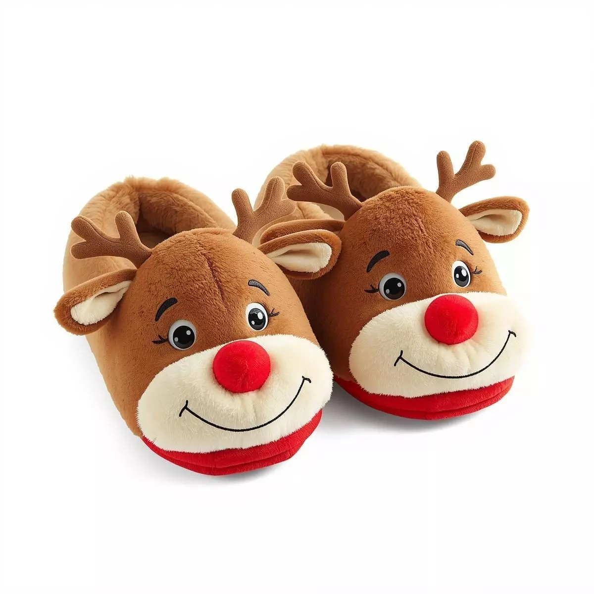 Christmas Reindeer Slippers 3D Model Cozy Holiday Footwear Low-poly 3D model_0