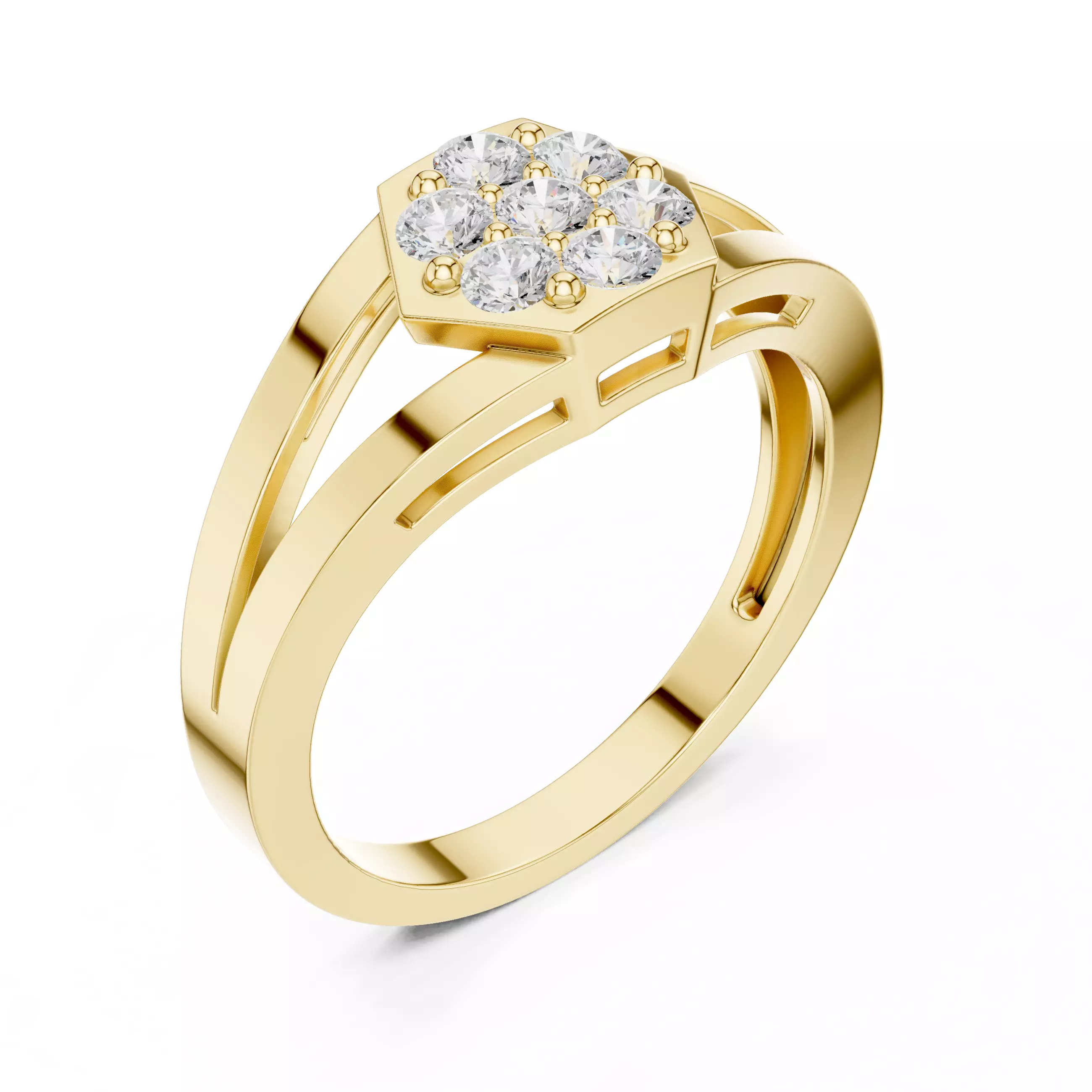 Diamond Ring 3dm stl renders animation videos details 3D print model_8