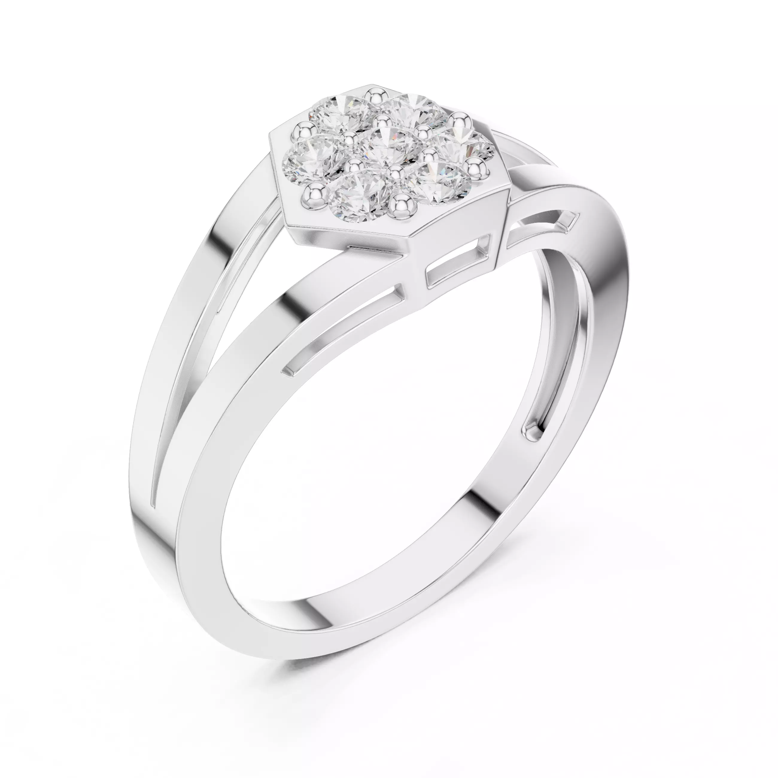 Diamond Ring 3dm stl renders animation videos details 3D print model_6