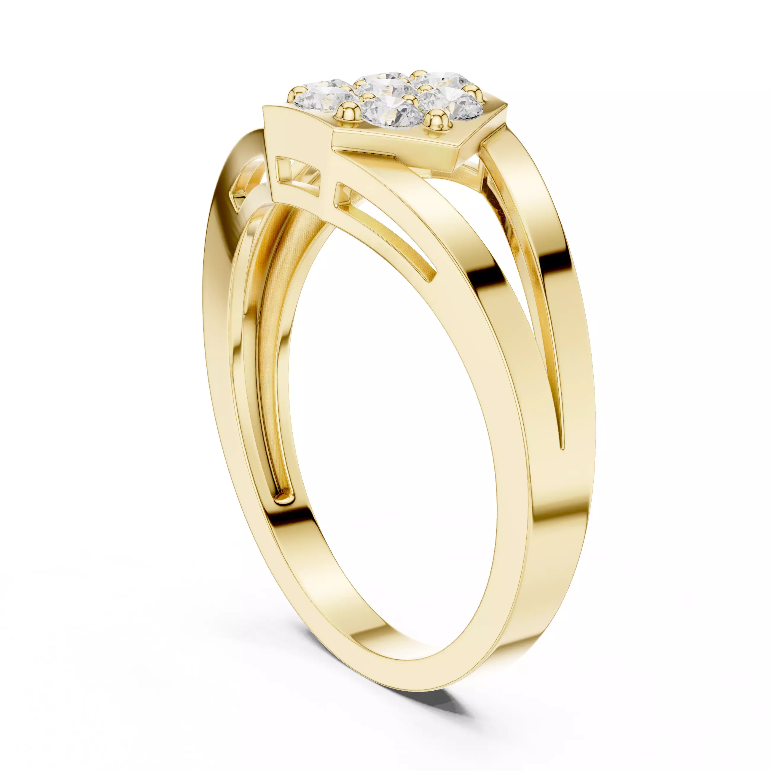 Diamond Ring 3dm stl renders animation videos details 3D print model_7