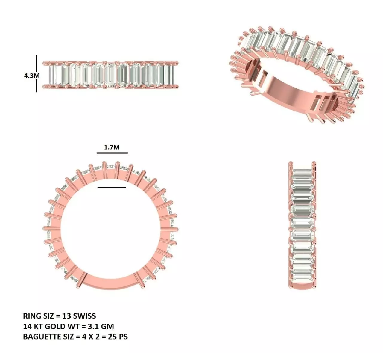 Eternity Band Ring 3dm stl renders animation details  3D print model_15