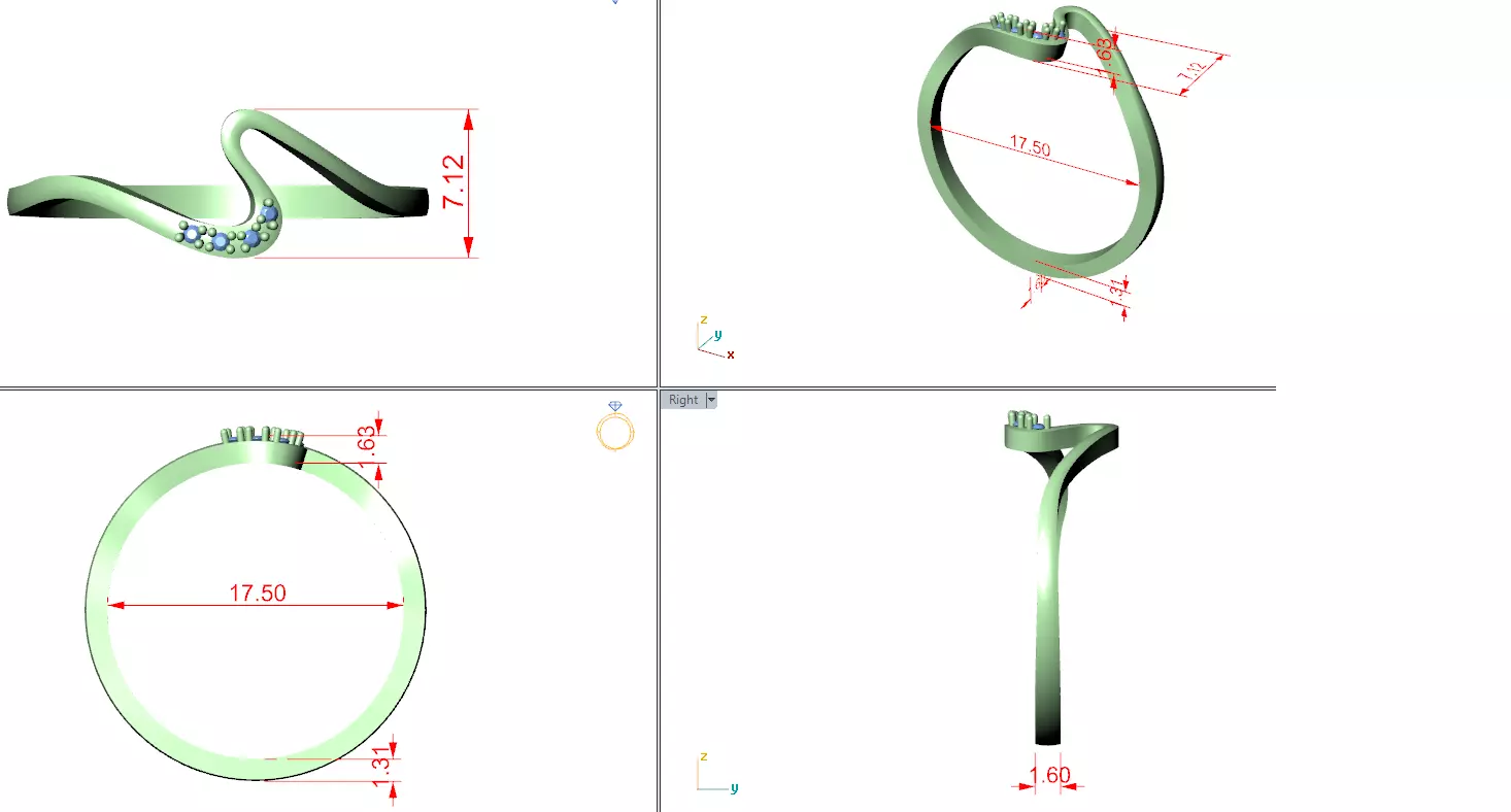 Diamond Ring 3dm stl renders animation videos details  3D print model_15