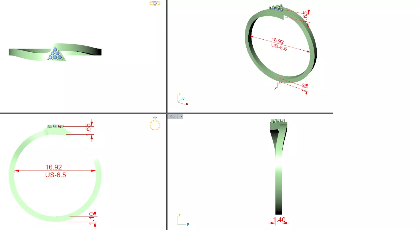 Diamond Ring 3dm stl renders animation videos details  3D print model_15
