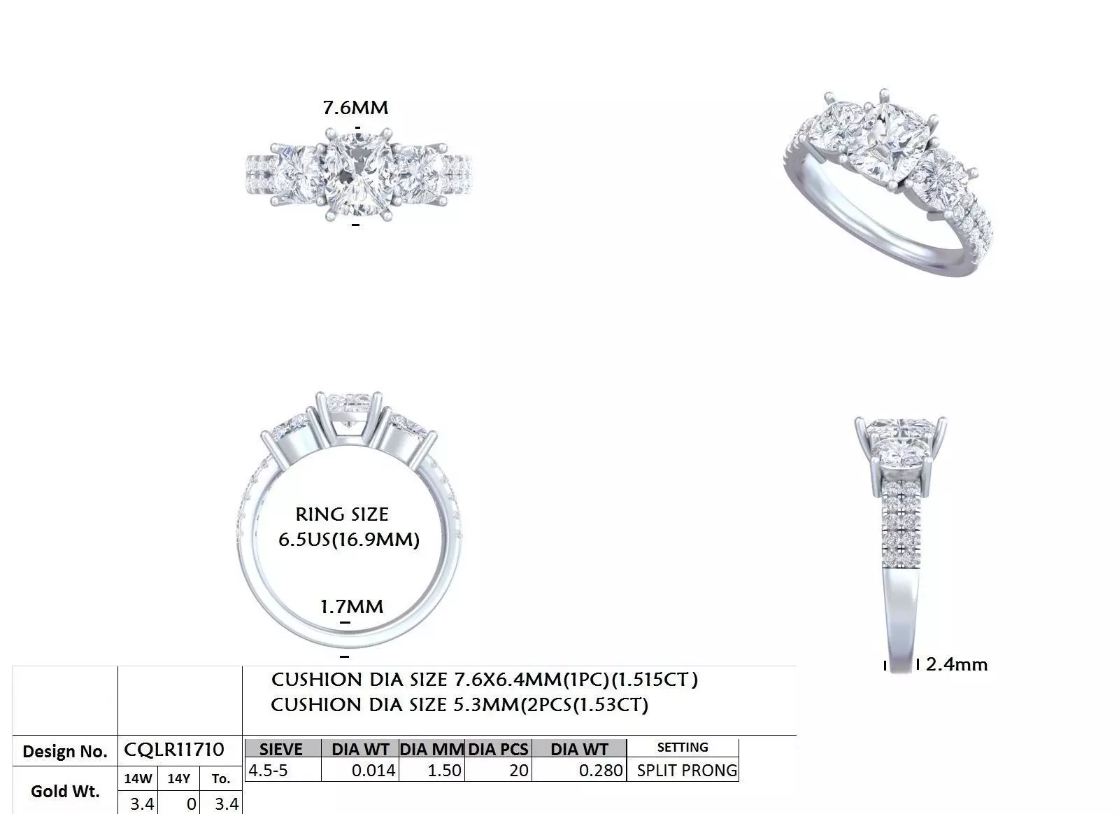 Solitaire Ring 3dm stl renders animation videos details 3D print model_3