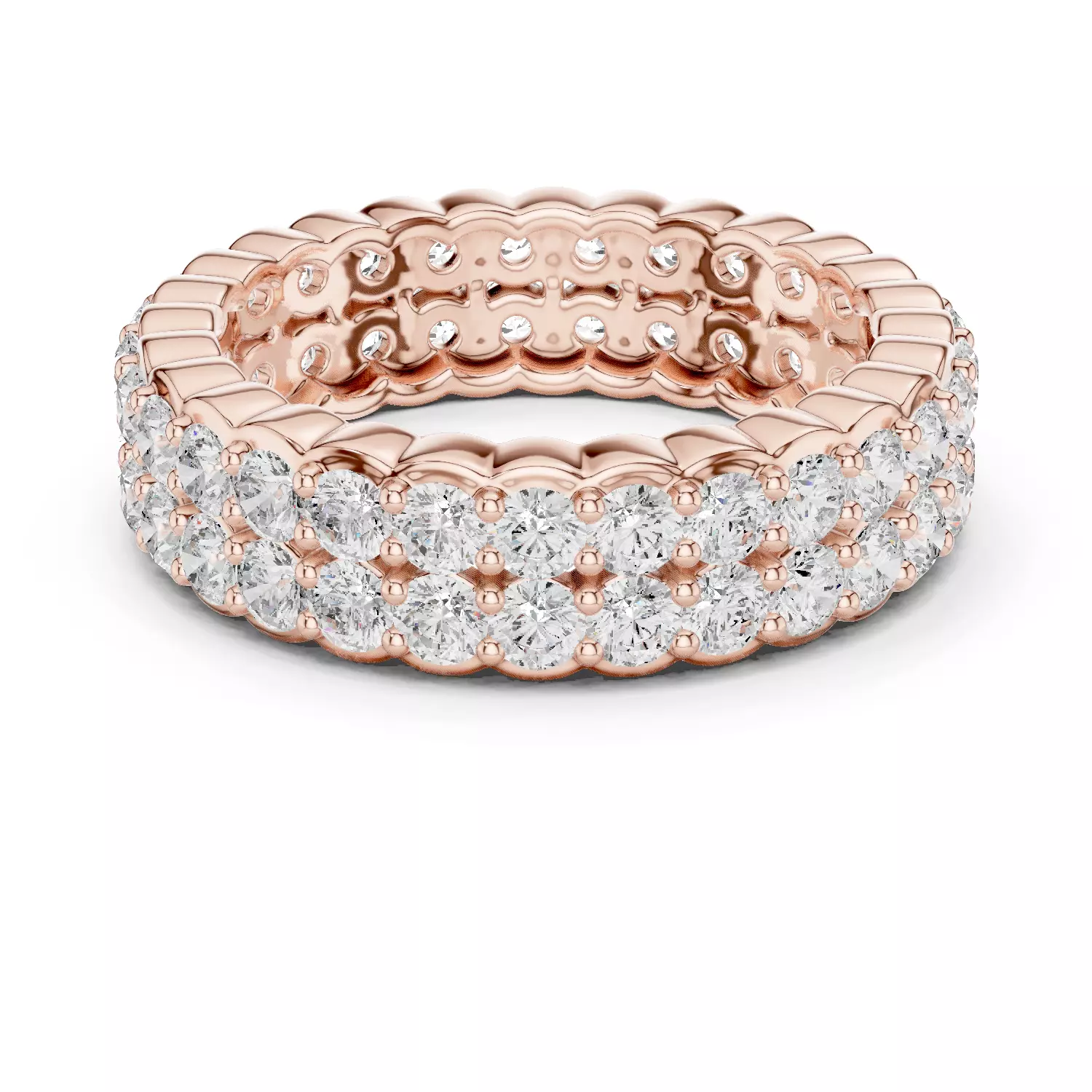 Dual Line Eternity Band Ring 3dm stl renders animation details 3D print model
