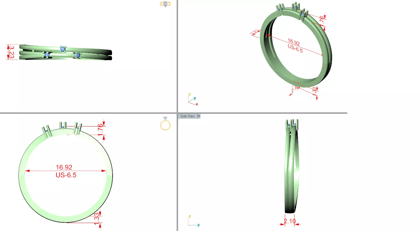 Diamond Ring 3dm stl renders animation videos details 3D print model_15