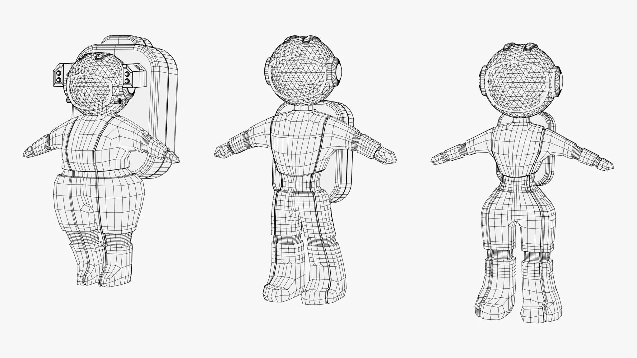 Stylized Space Astronaut Character Set M1 3D model_10