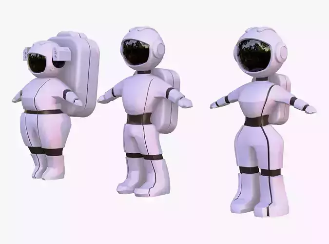 Stylized Space Astronaut Character Set M1