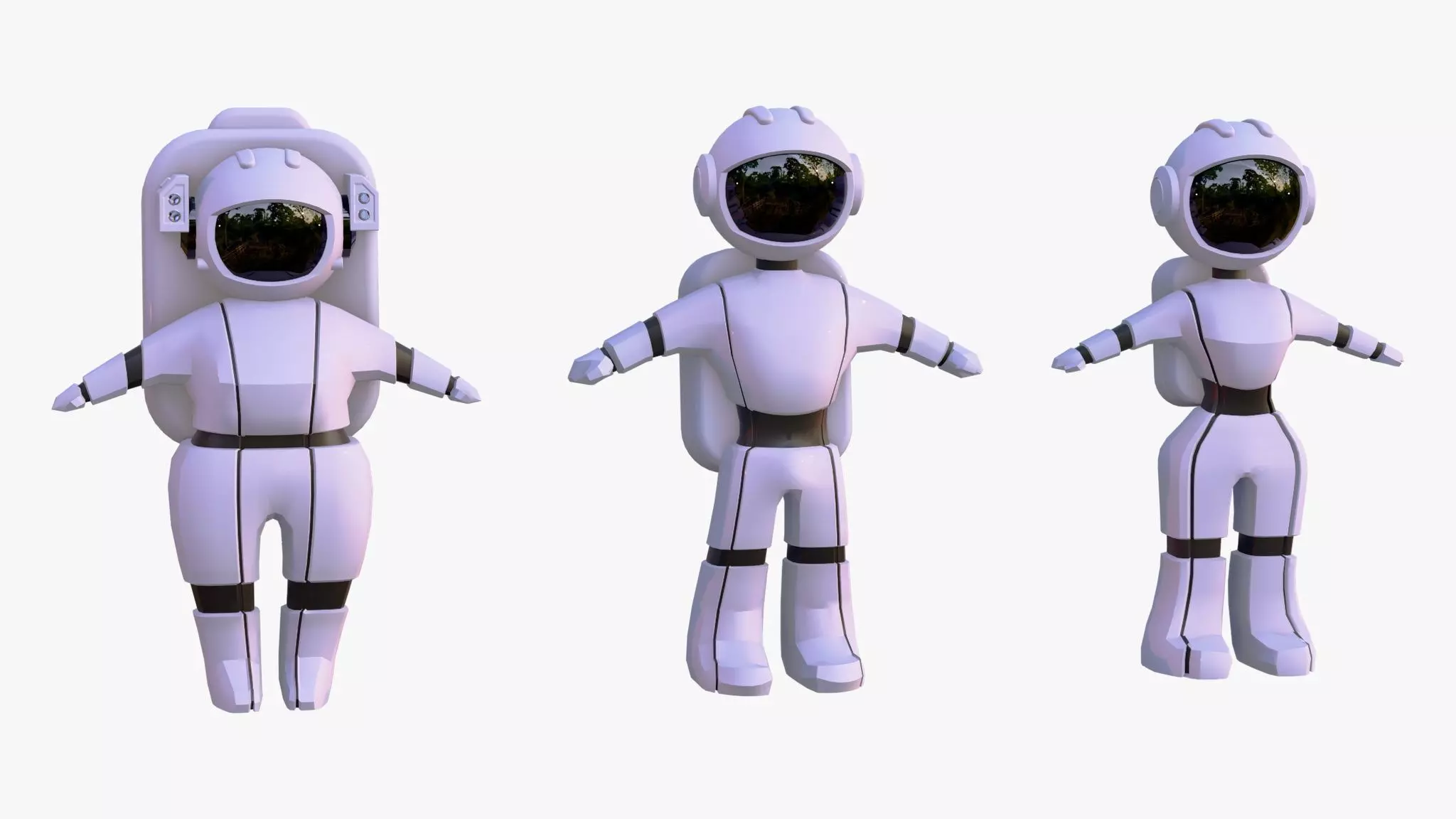 Stylized Space Astronaut Character Set M1 3D model_3