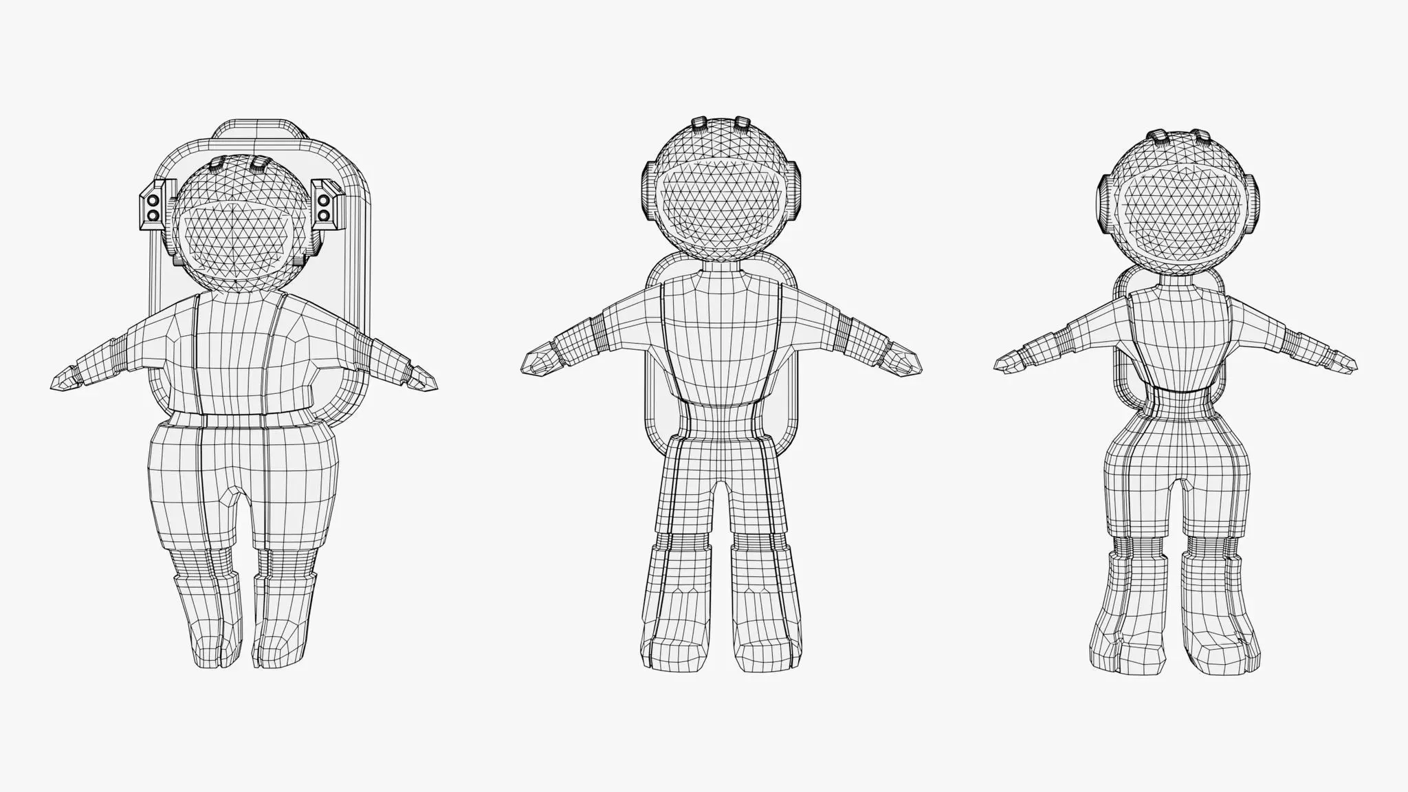 Stylized Space Astronaut Character Set M1 3D model_7