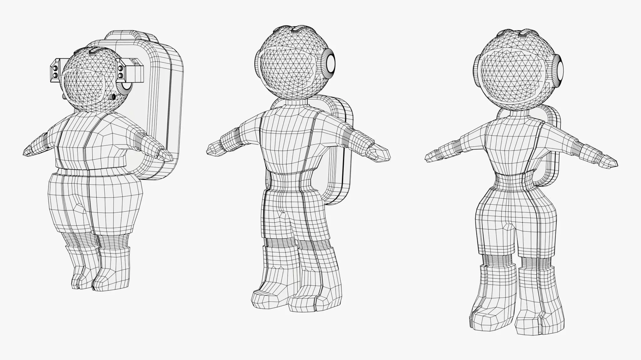 Stylized Space Astronaut Character Set M1 3D model_11