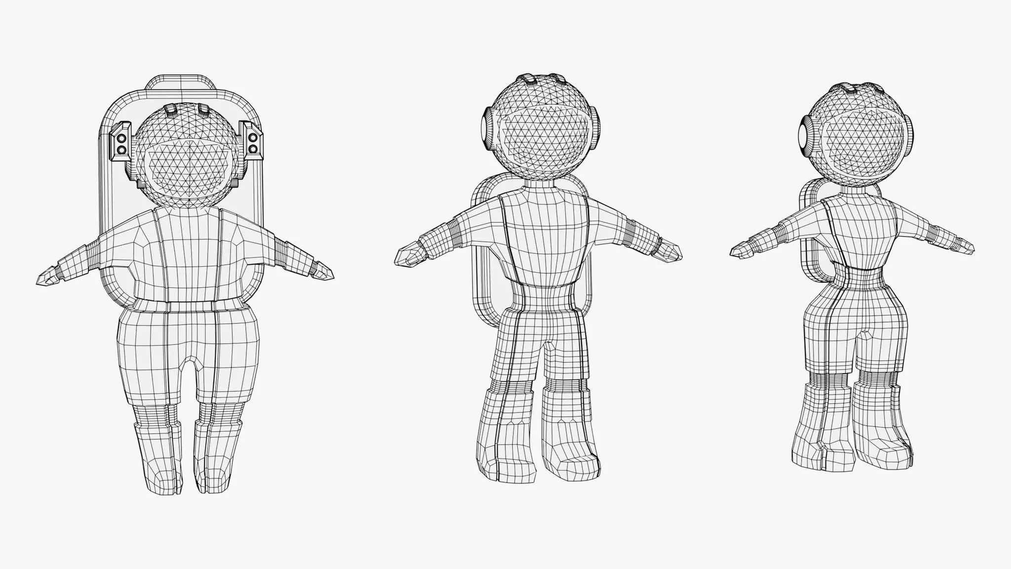 Stylized Space Astronaut Character Set M1 3D model_9
