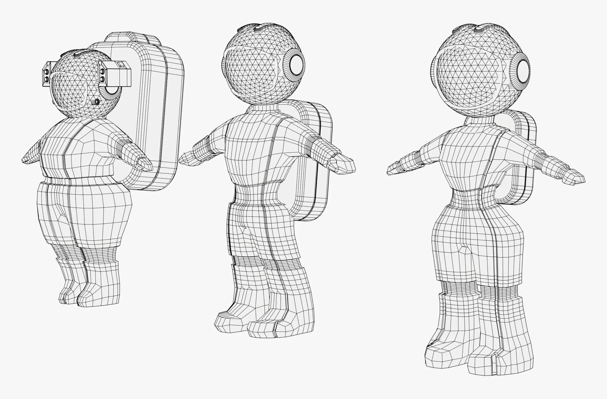 Stylized Space Astronaut Character Set M1 3D model_6