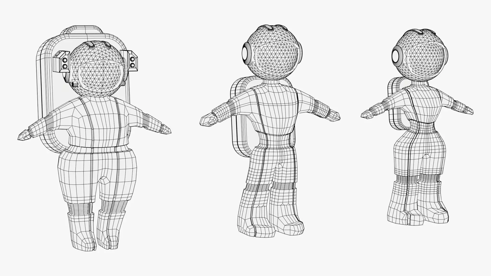 Stylized Space Astronaut Character Set M1 3D model_8