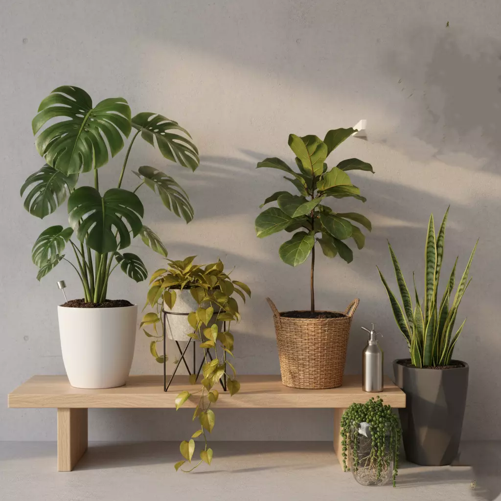 Modern Indoor Houseplant Collection - 3D Potted Plants Set 3D model_0