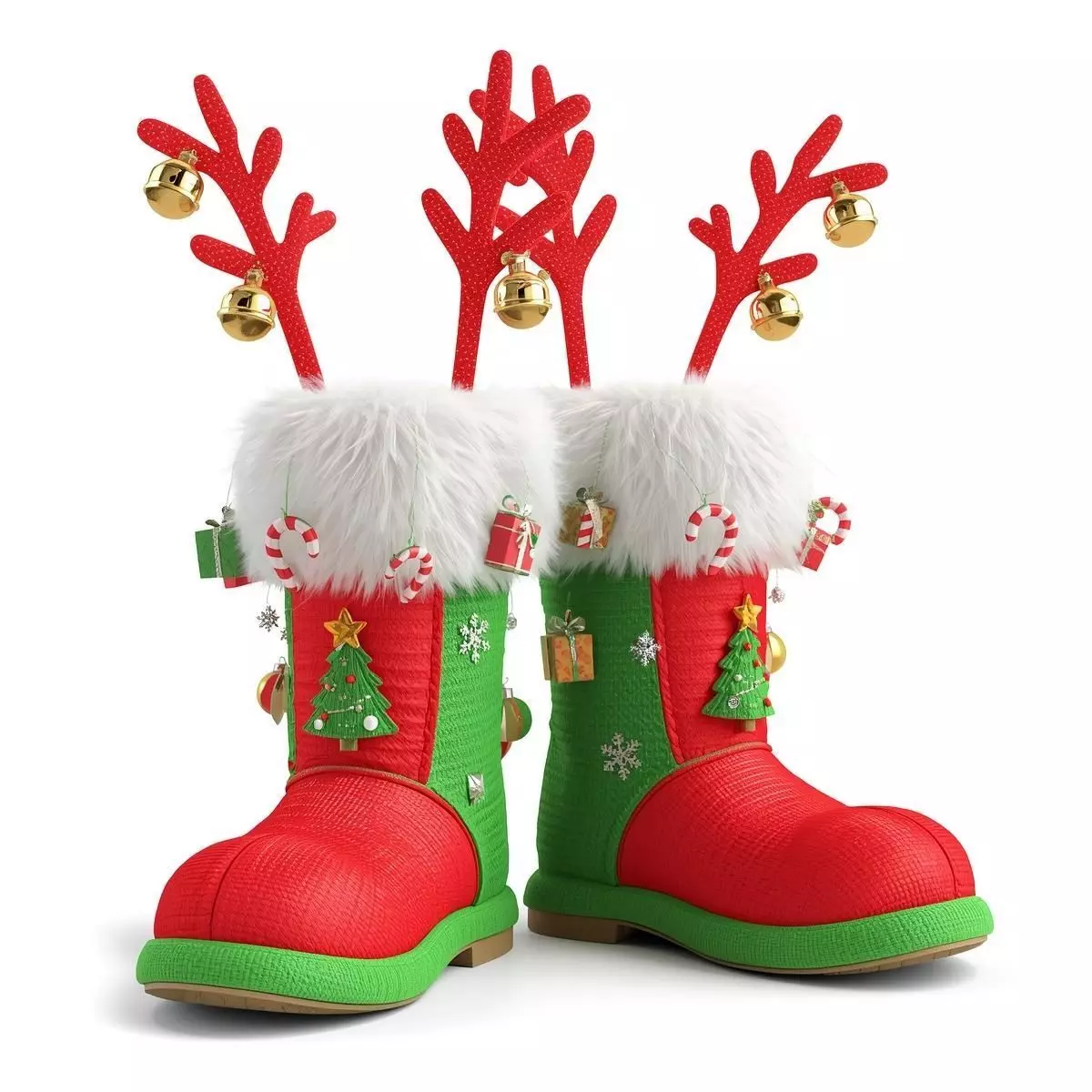 Christmas Festival Boots 3D Model Holiday Extravaganza Low-poly 3D model_0