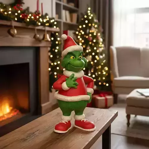 Santa grinch decorative sculpture christmas
