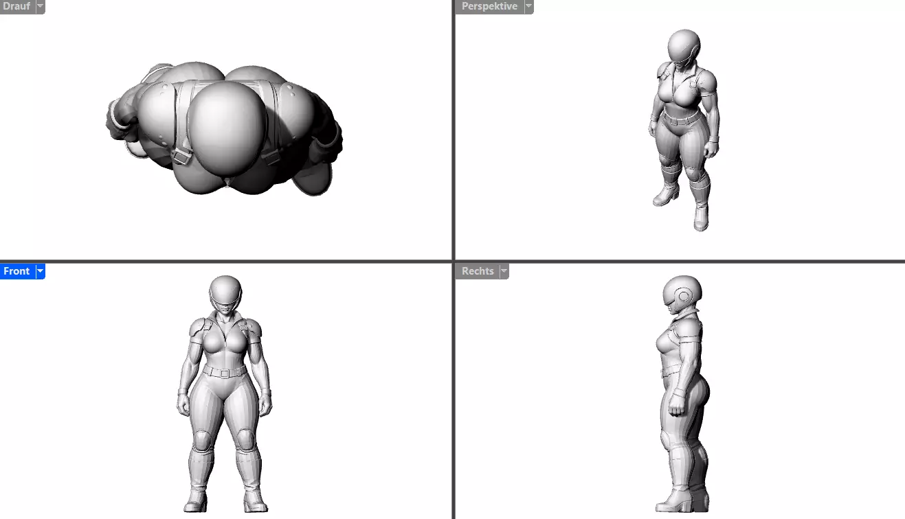 Mottoradfahrerin Biker  3D print model_6