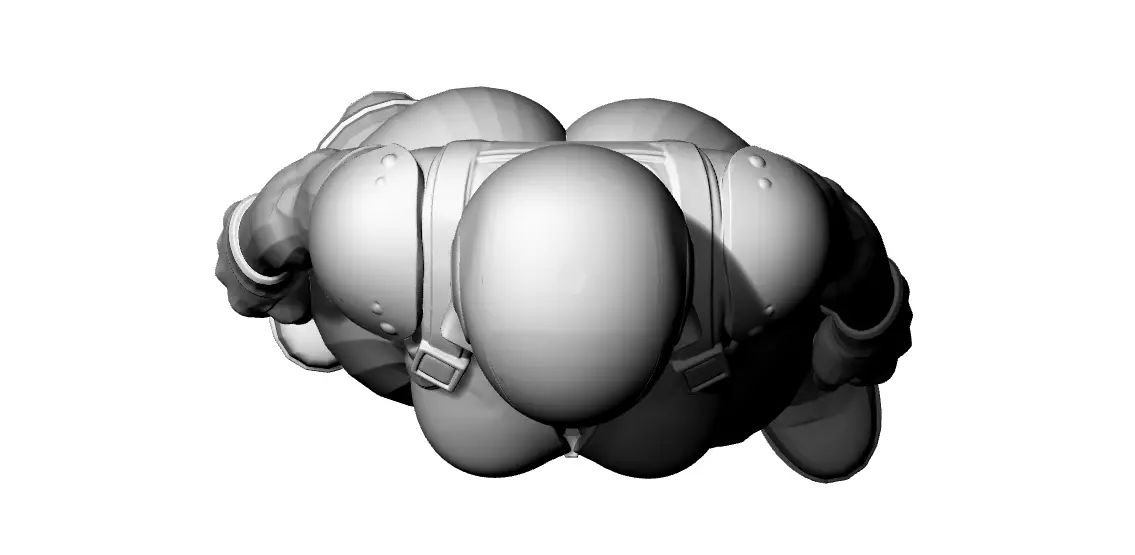 Mottoradfahrerin Biker  3D print model_4