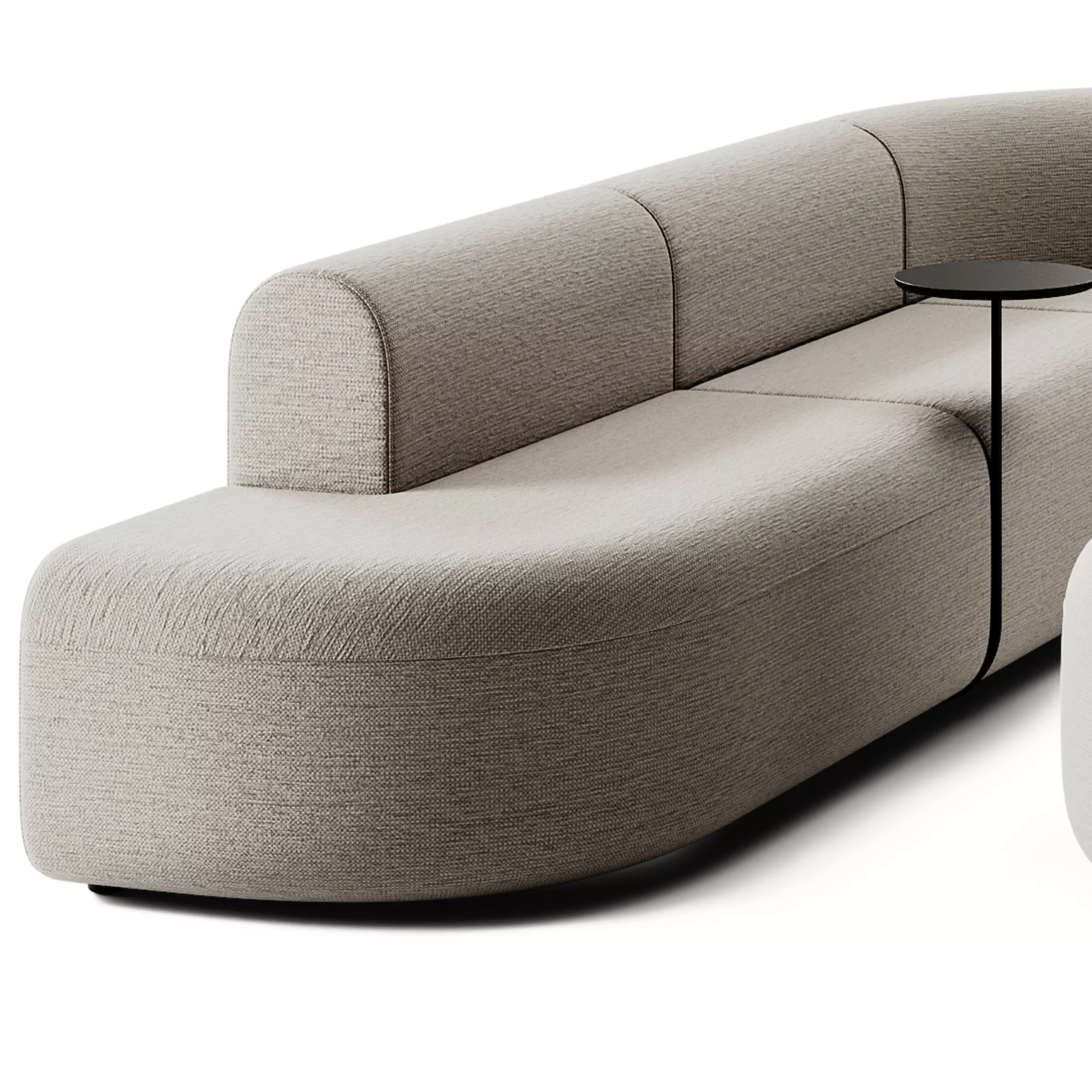 MDD Artico Sectional Sofa with Table Set 3D model_6
