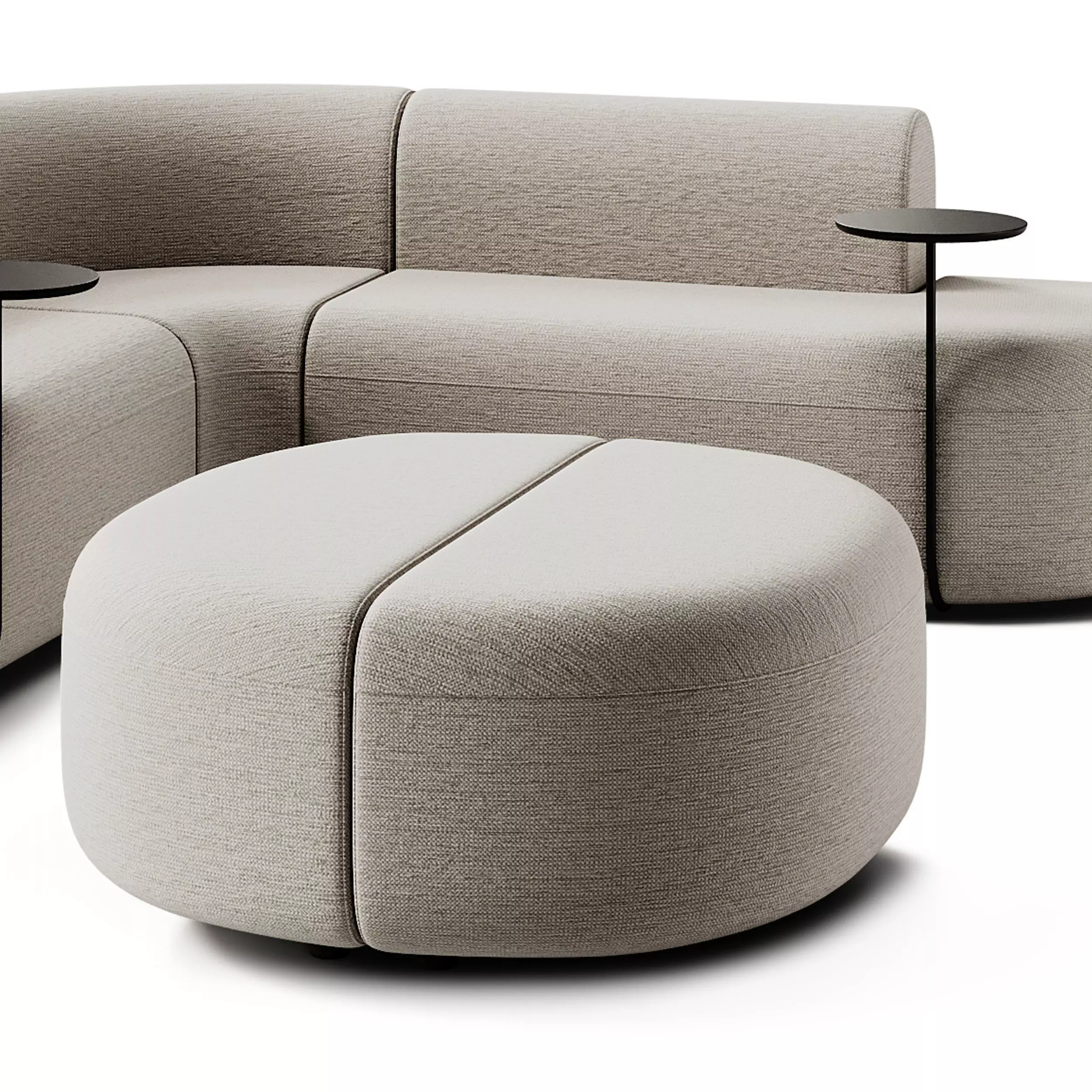 MDD Artico Sectional Sofa with Table Set 3D model_4