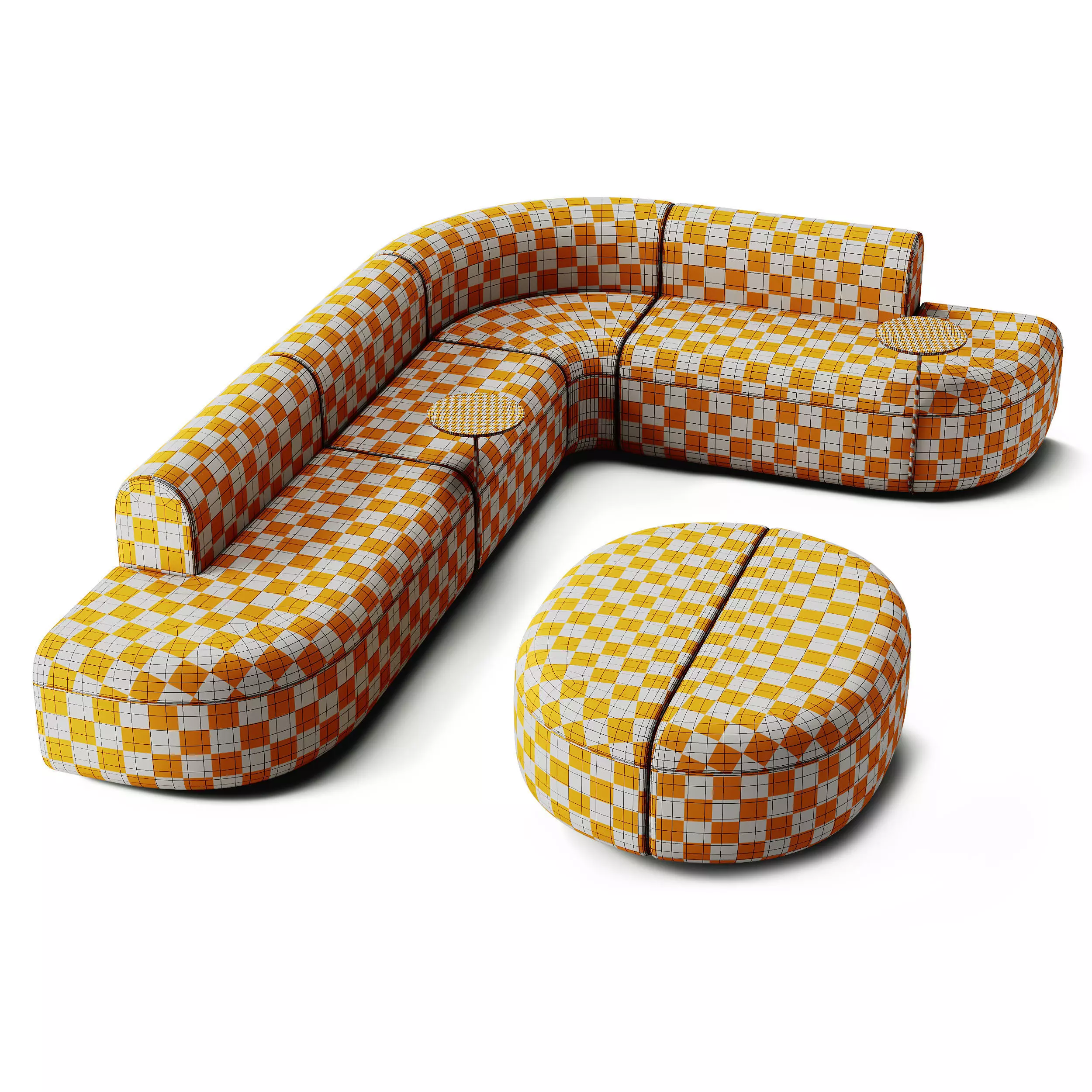 MDD Artico Sectional Sofa with Table Set 3D model_8