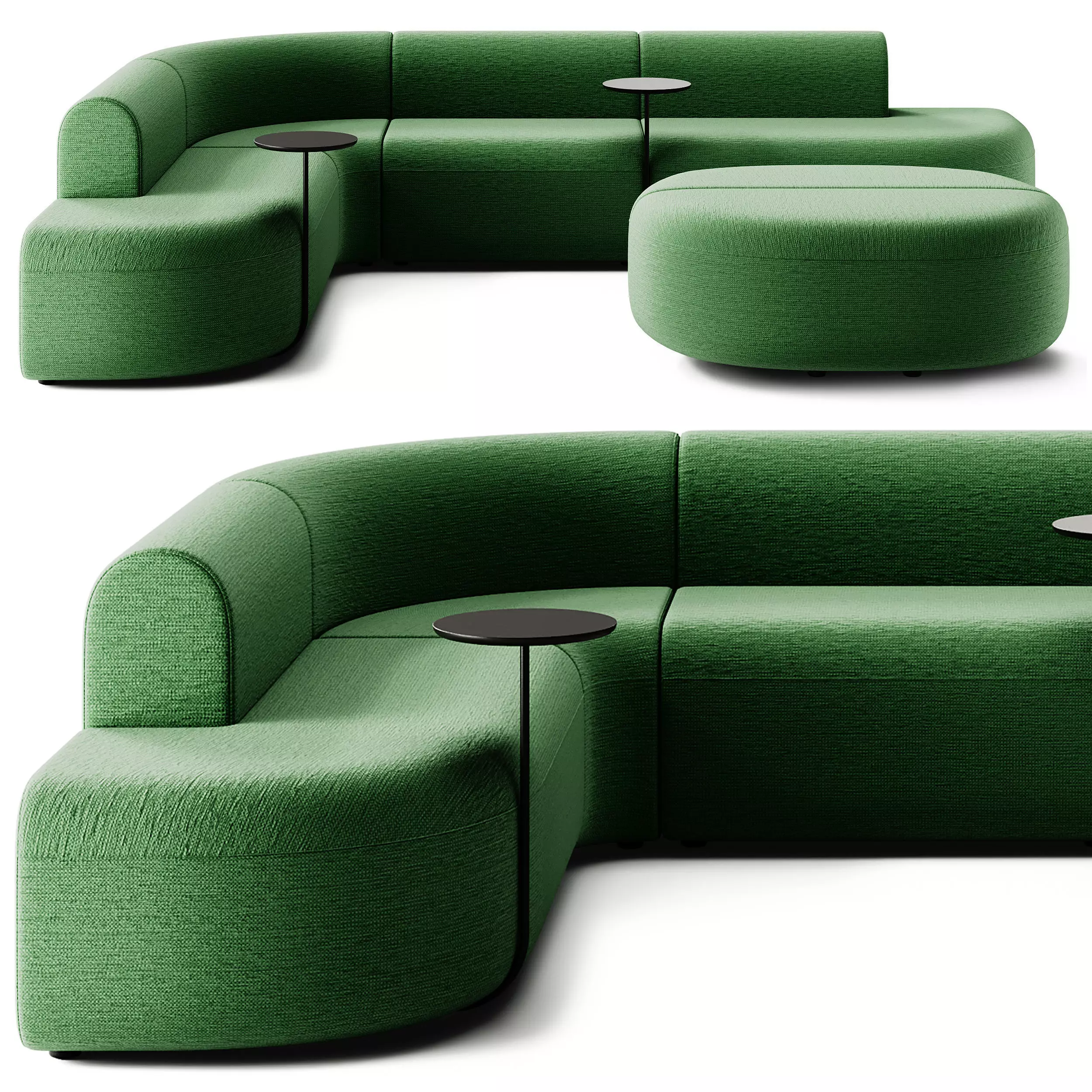 MDD Artico Sectional Sofa with Table Set 3D model_3