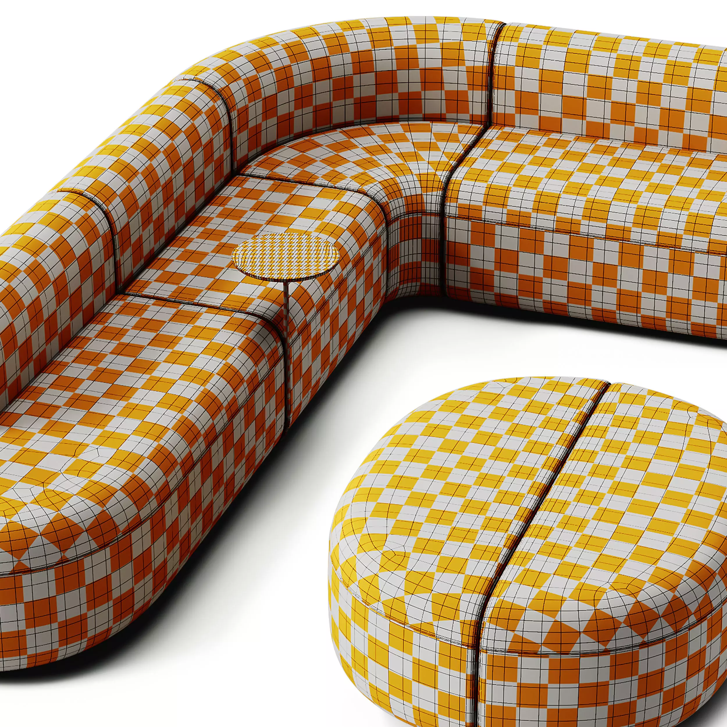 MDD Artico Sectional Sofa with Table Set 3D model_10